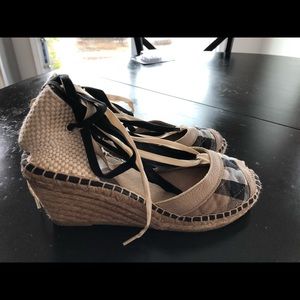 Burberry Wedge Espadrilles Sandals